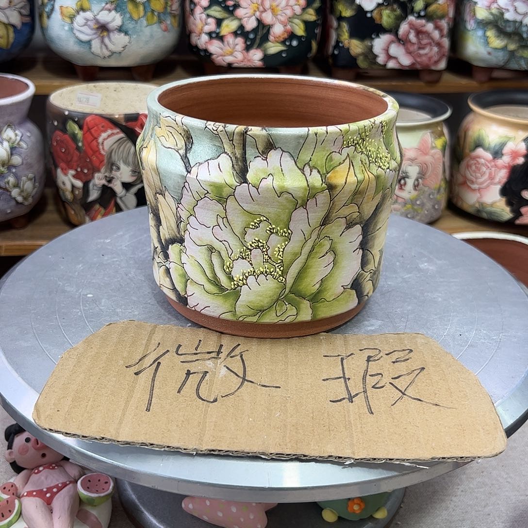 上***调景德镇炫彩手绘景德镇陶瓷花盆