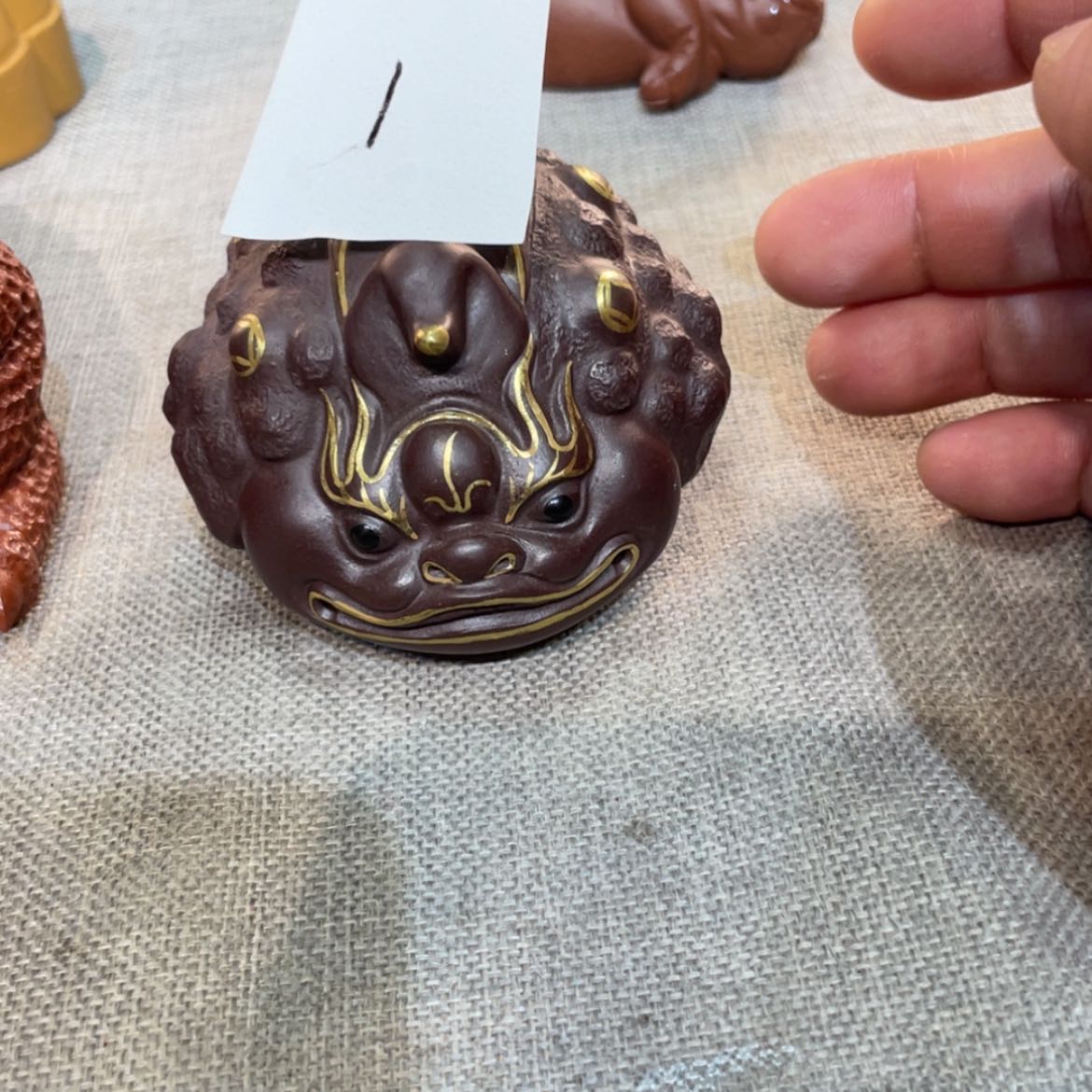 【闪购商品】紫砂茶宠眰*一号描金金蟾