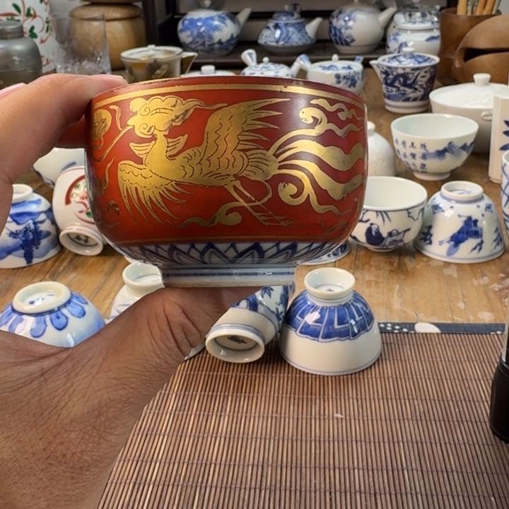 瓷片青花瓷器杯子茶具