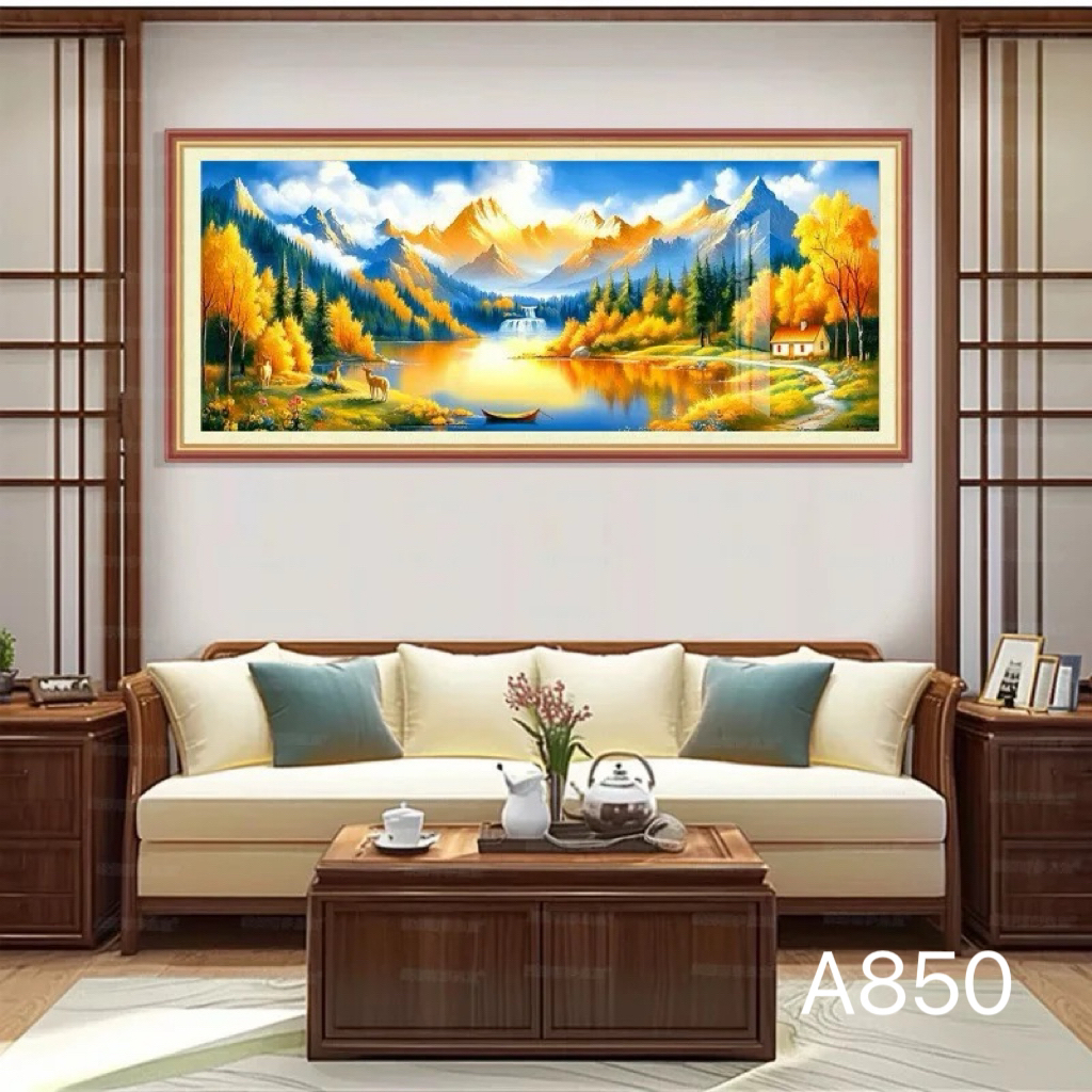 十字绣金山-聚宝盆大版客厅手工线绣大格220×90