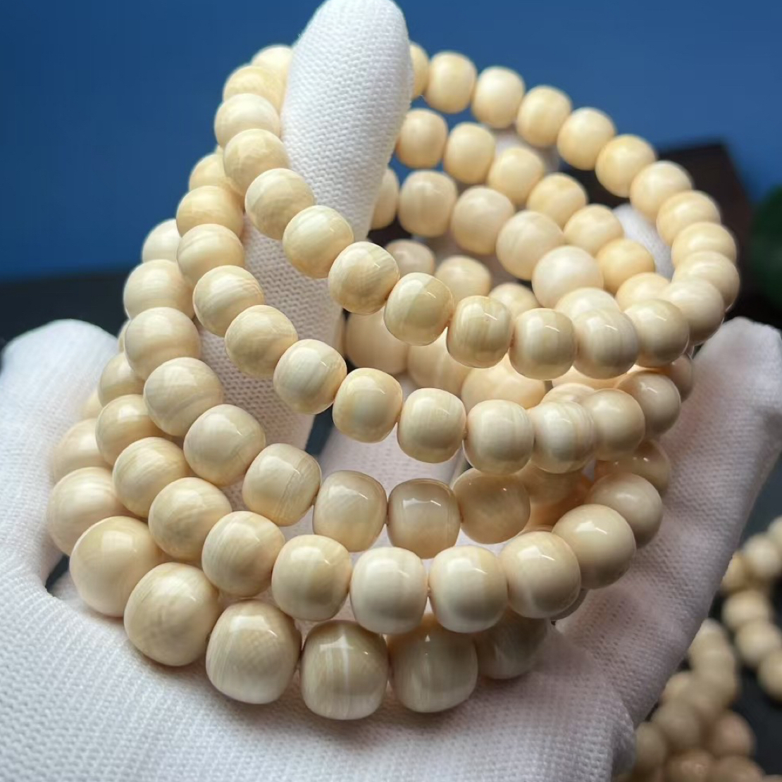 【小熊猛犸】爆款！5A猛犸象牙老型汉堡手串全品毕业级文玩手串