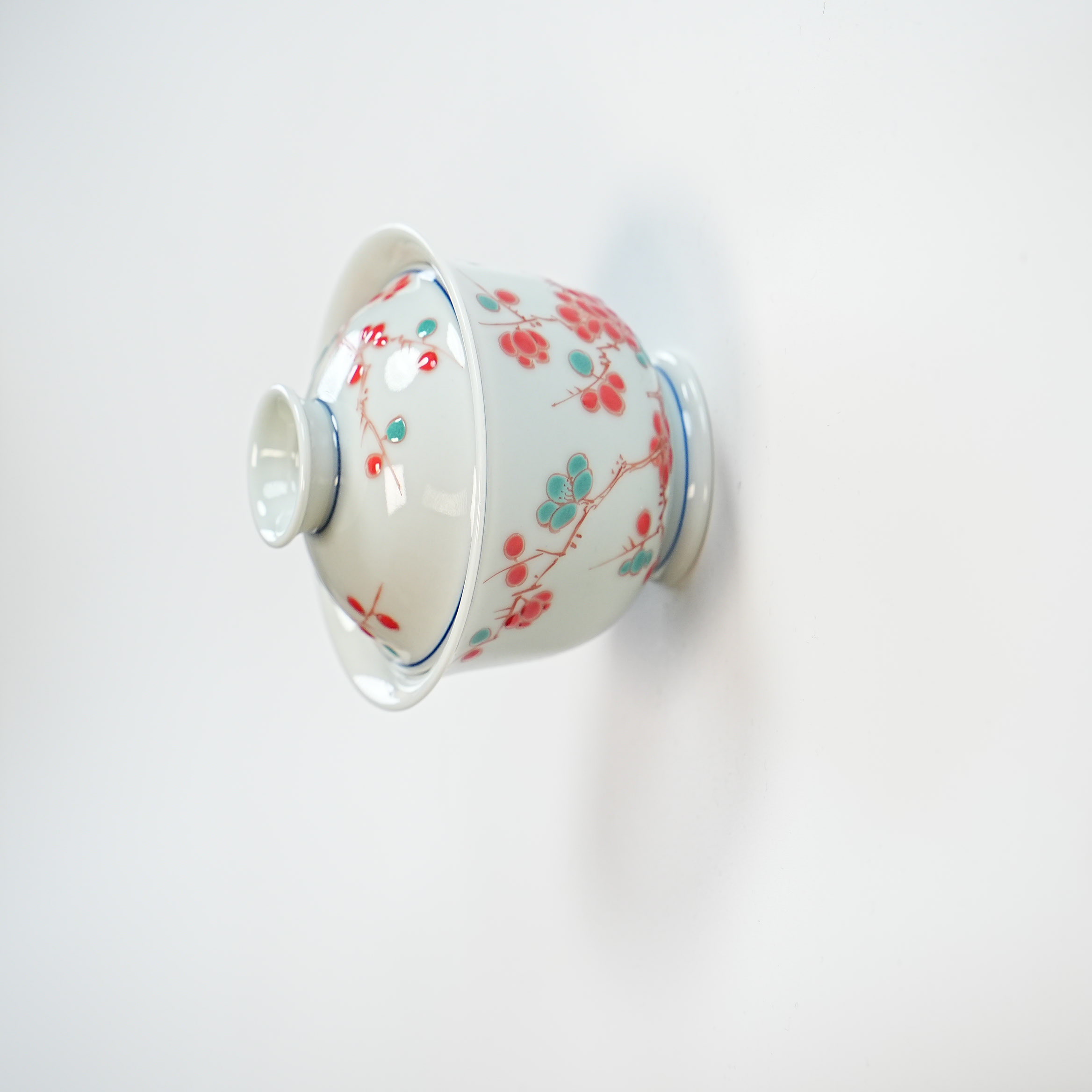 立勤堂 红绿彩梅花盖碗 lqt0744