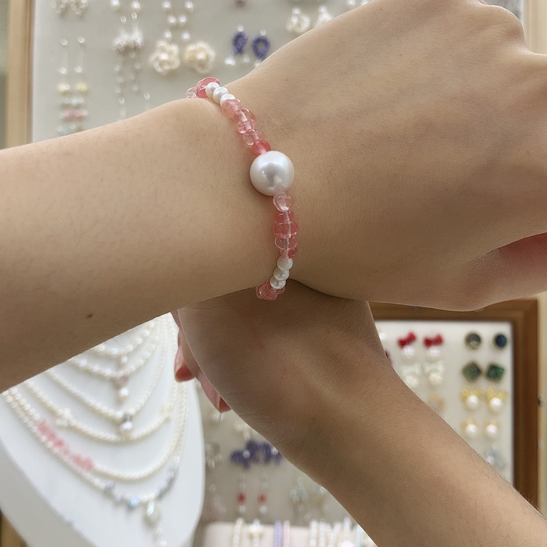 耳饰银S925镶嵌淡水珍珠