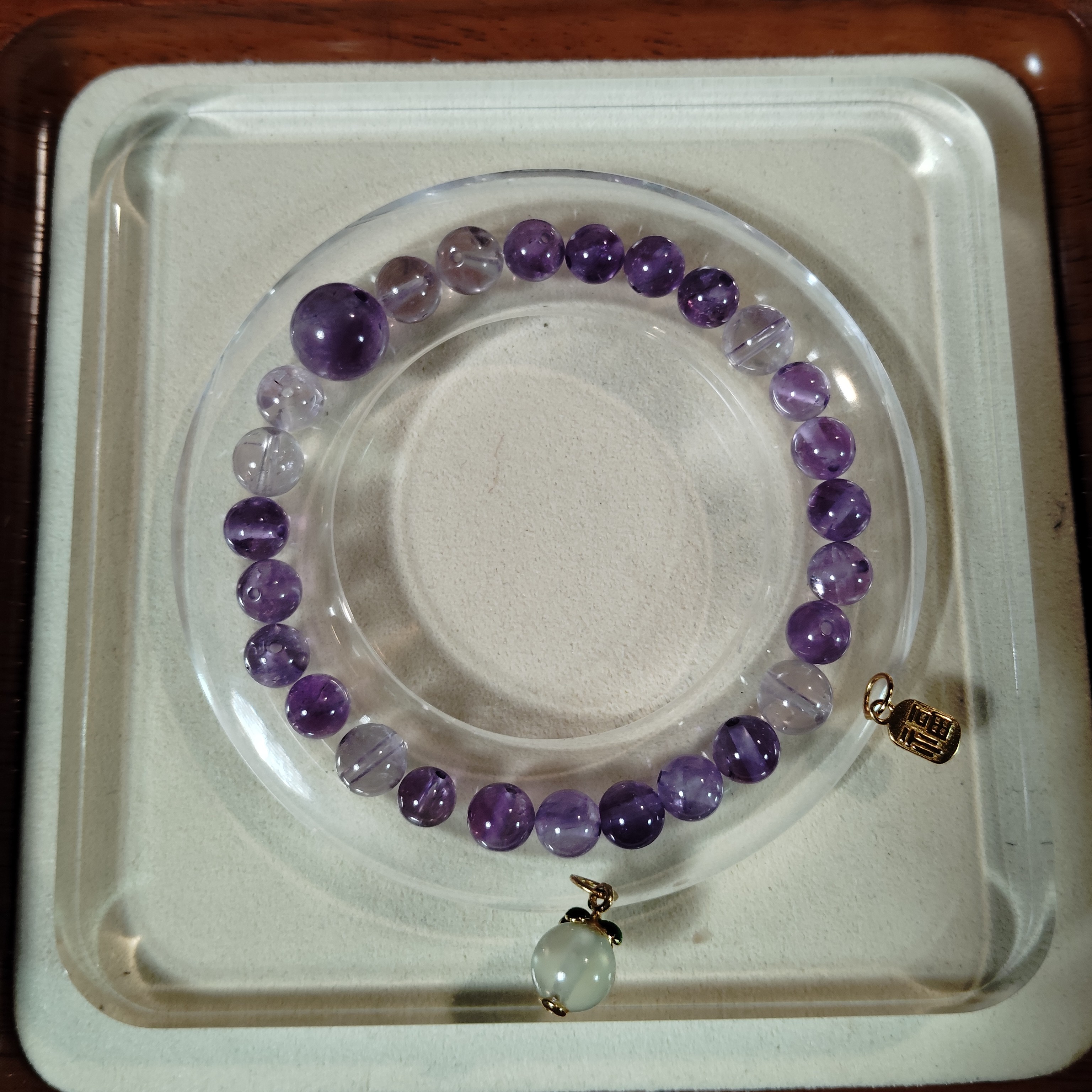 甜专链薰衣草紫水晶手串