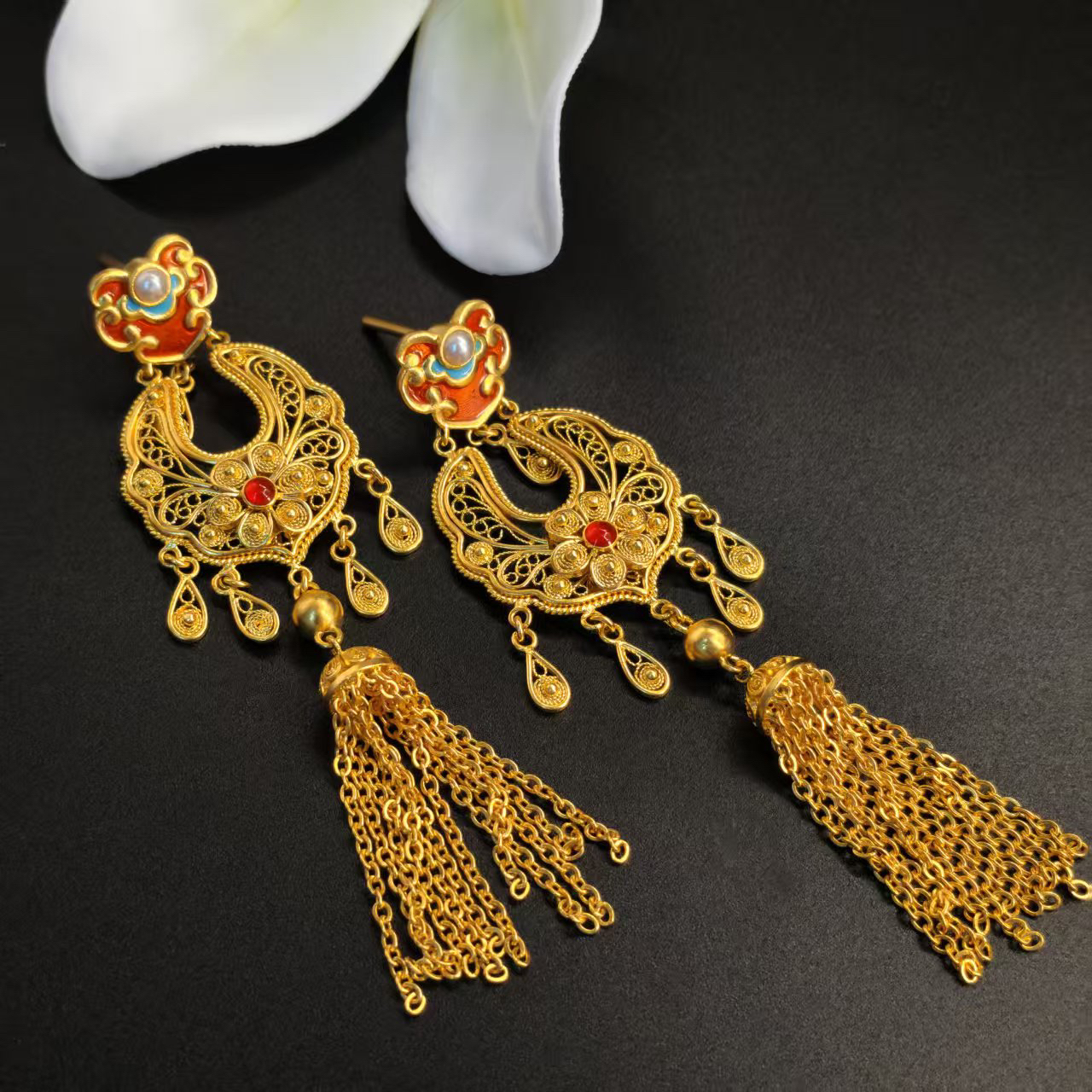 【恒潮珠宝】18.69g足金古法耳饰B0960867