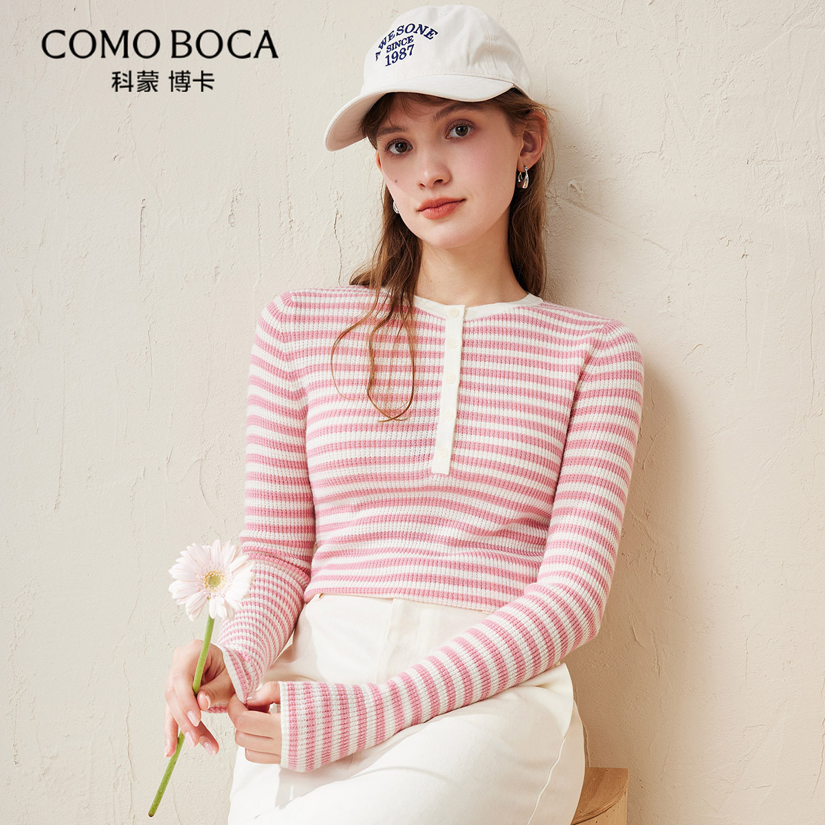 COMOBOCA/科蒙·博卡秋冬修身打底针织毛衣圆领套头羊毛衫KSS1682