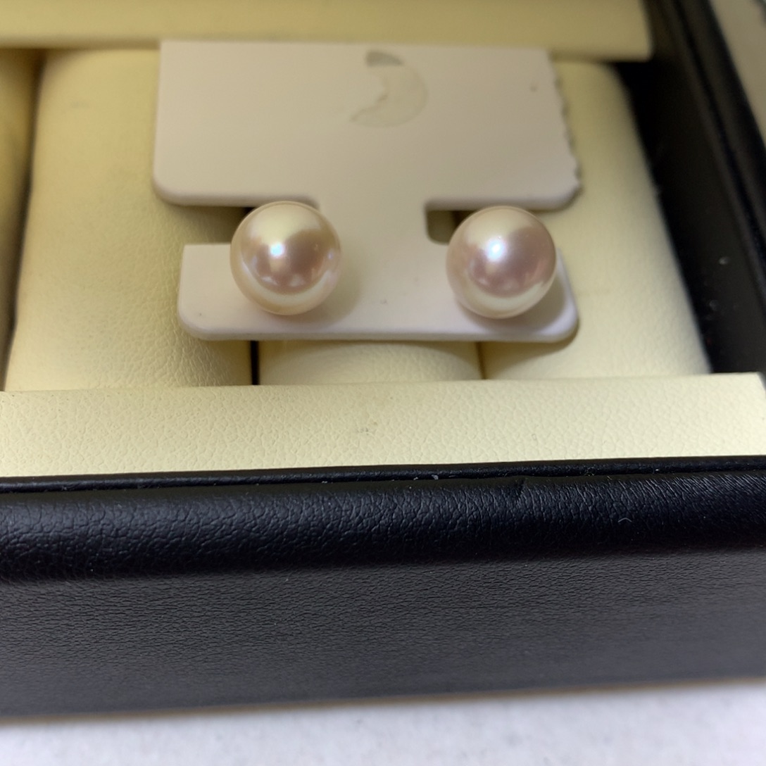 银S925镶嵌耳饰海水珍珠