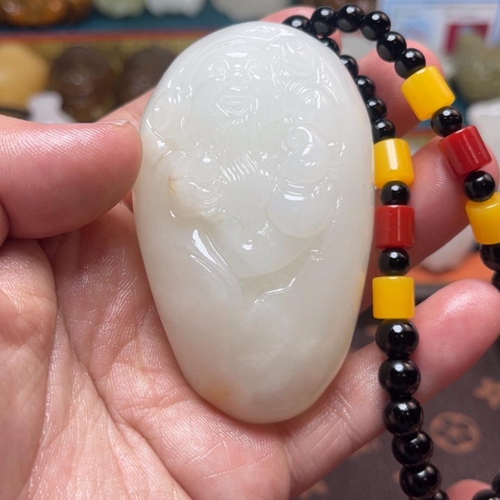 石材天然方解石手把件不退换