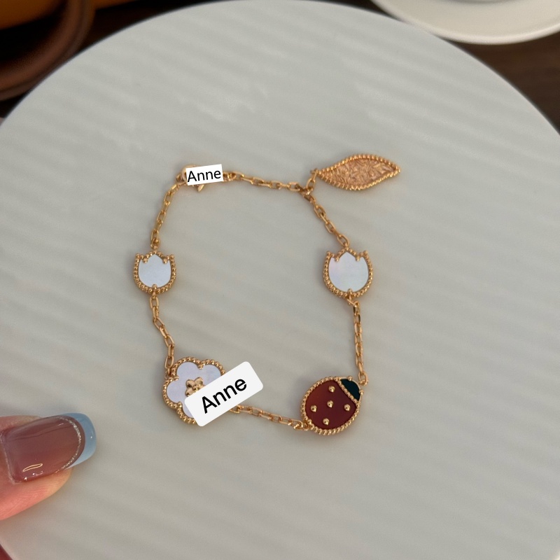 铜合金手链 幸运乱花七星瓢虫经典四叶草手链【S333】