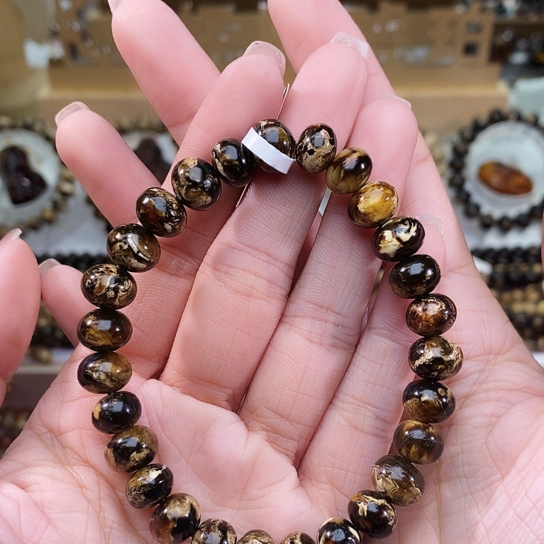 开***水琥珀未镶嵌手链9➕