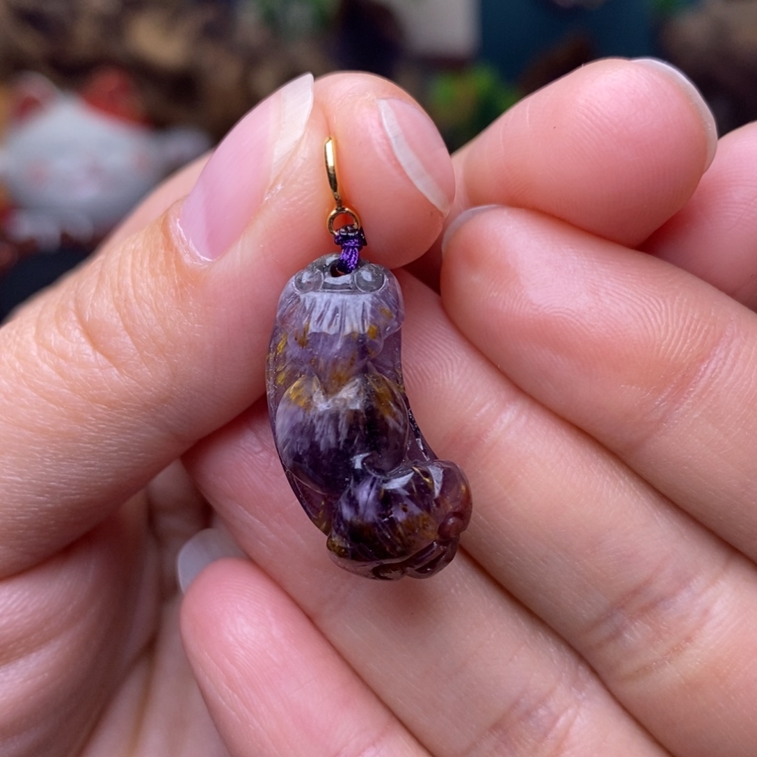 水晶A023极光四色吊坠未镶嵌