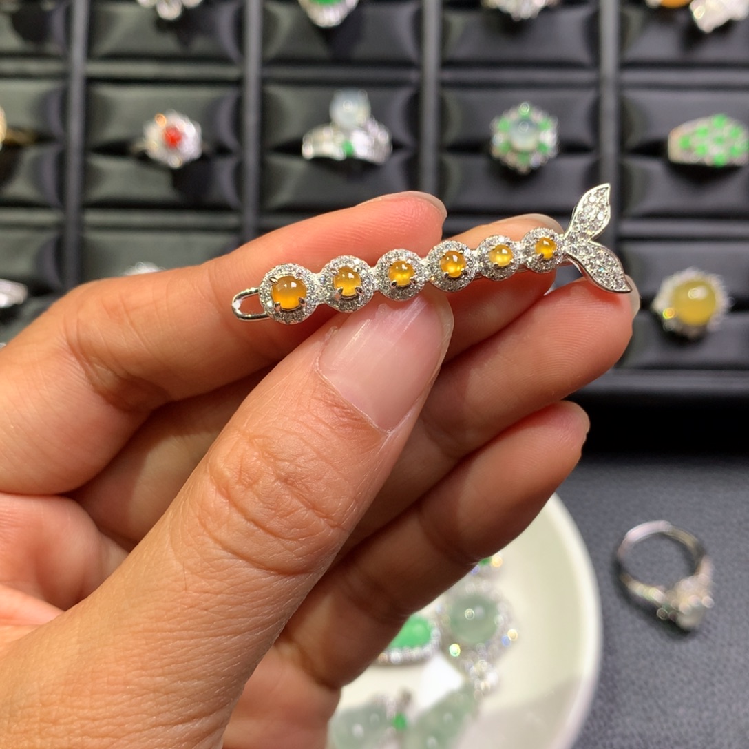 翡翠银S925镶嵌颈饰