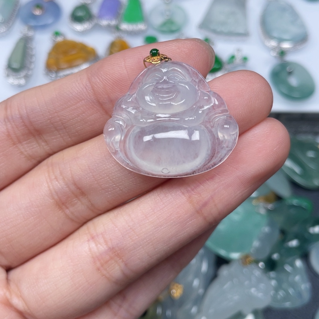 翡翠颈饰18K金镶嵌翡翠