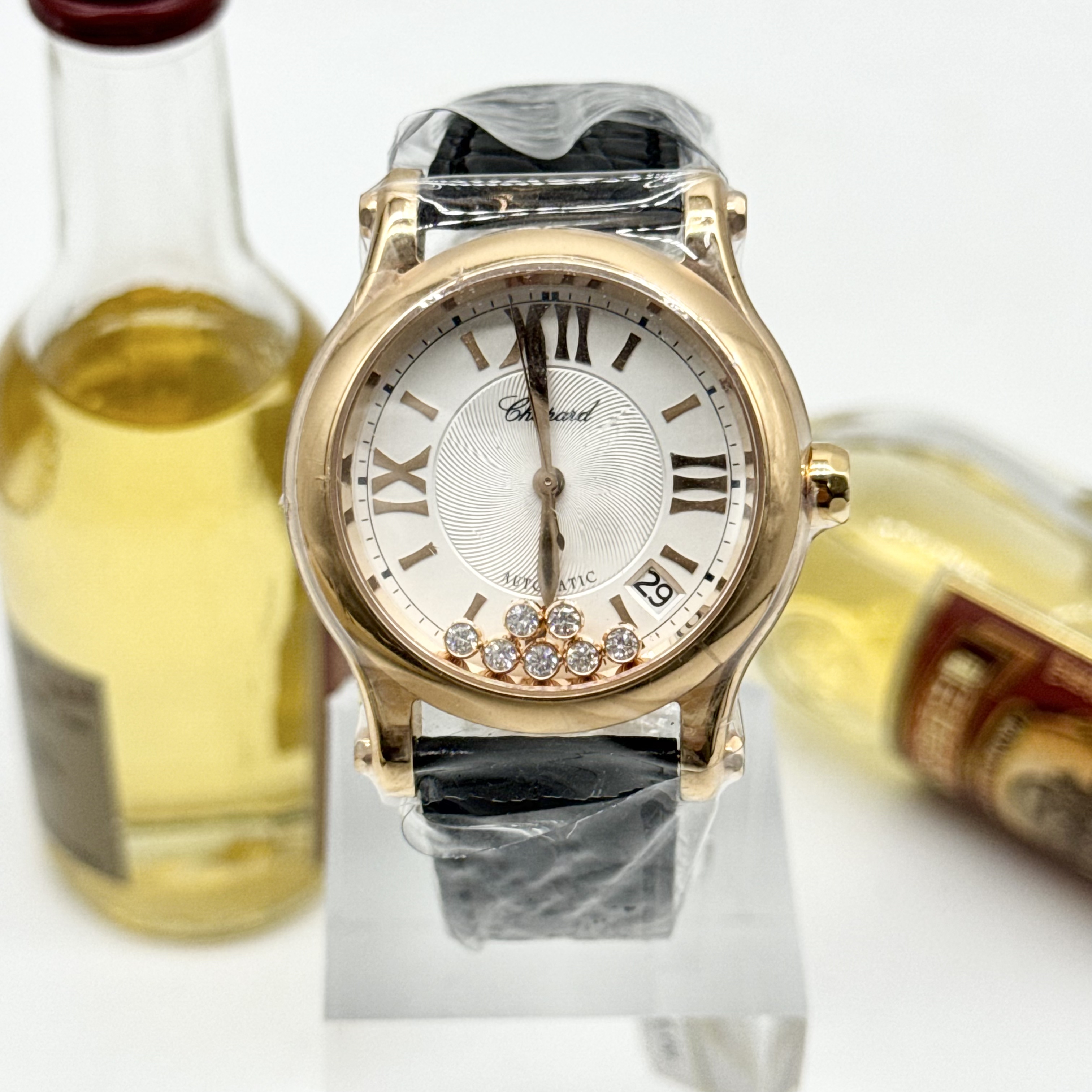 99新 Chopard/萧邦 快乐钻 自动机械 18K玫瑰金 36mm  25全