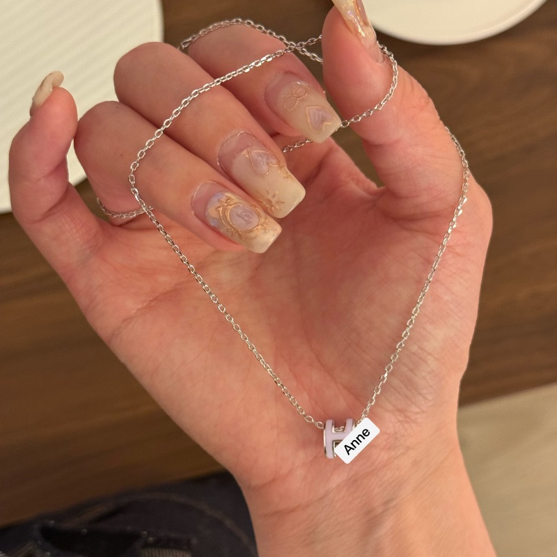 铜合金项链 香芋紫迷你字母简约气质项链【X750】