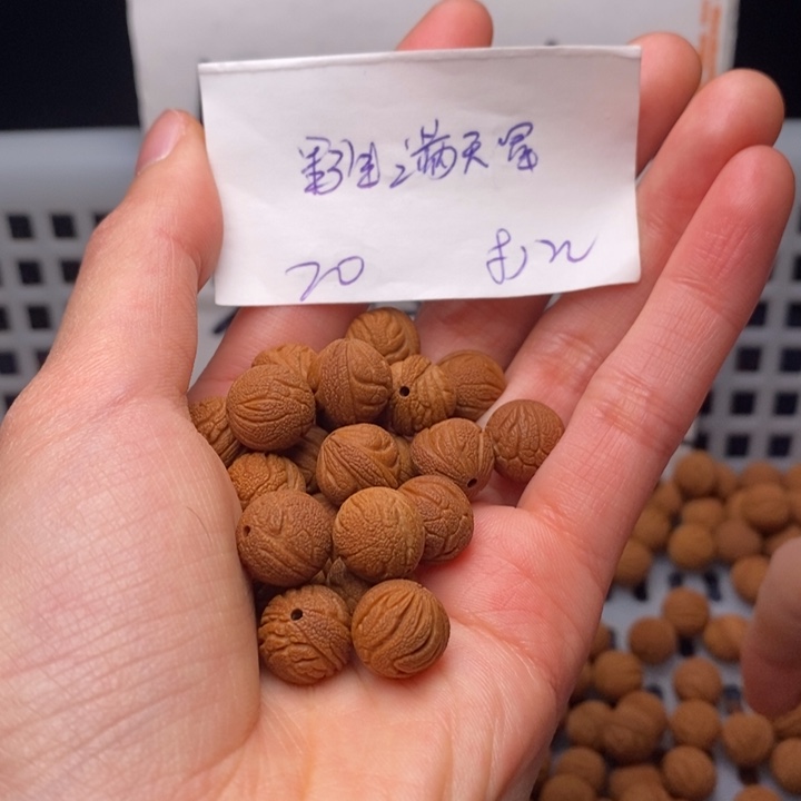 手串桃核11mm左右野生满天星20颗（打孔）