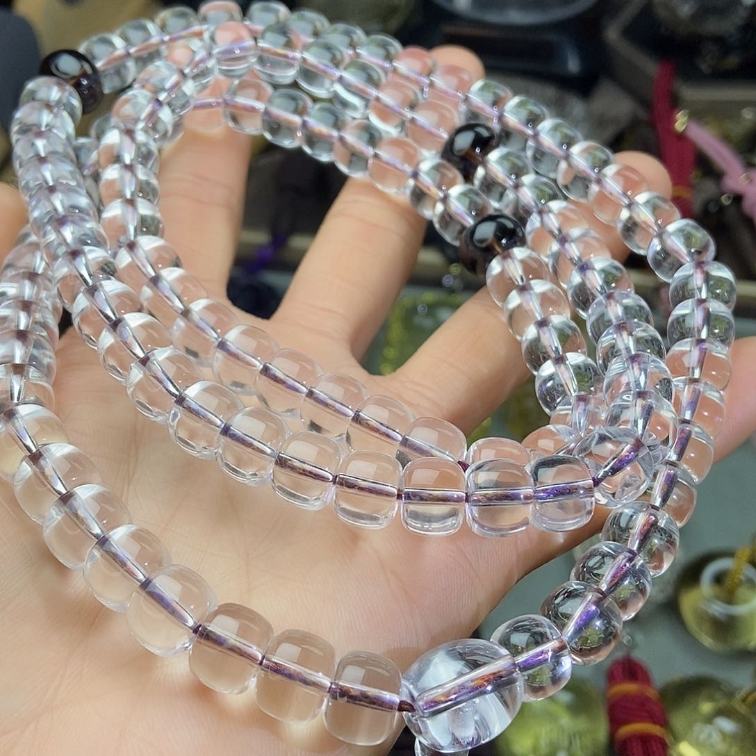 水晶套链未镶嵌水晶108颗盘珠