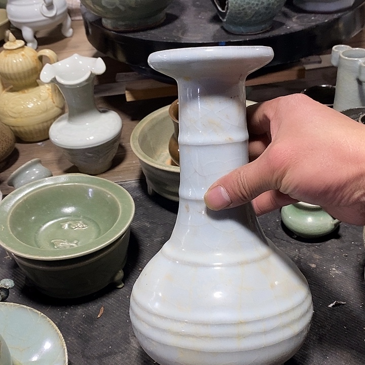 手工艺品琉璃洪*祥龙泉青瓷龙汆烫壶的