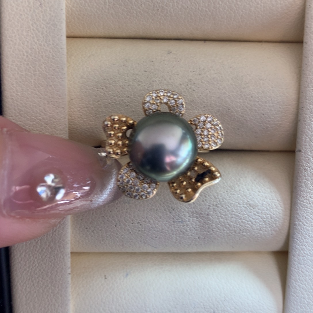 海水珍珠戒指银S925镶嵌