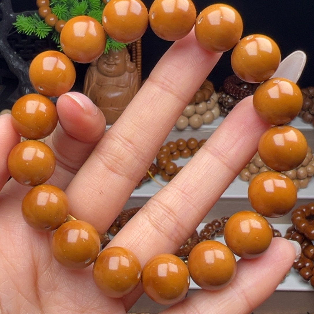 7***3紫金鼠手串卡13半实心黄皮光珠