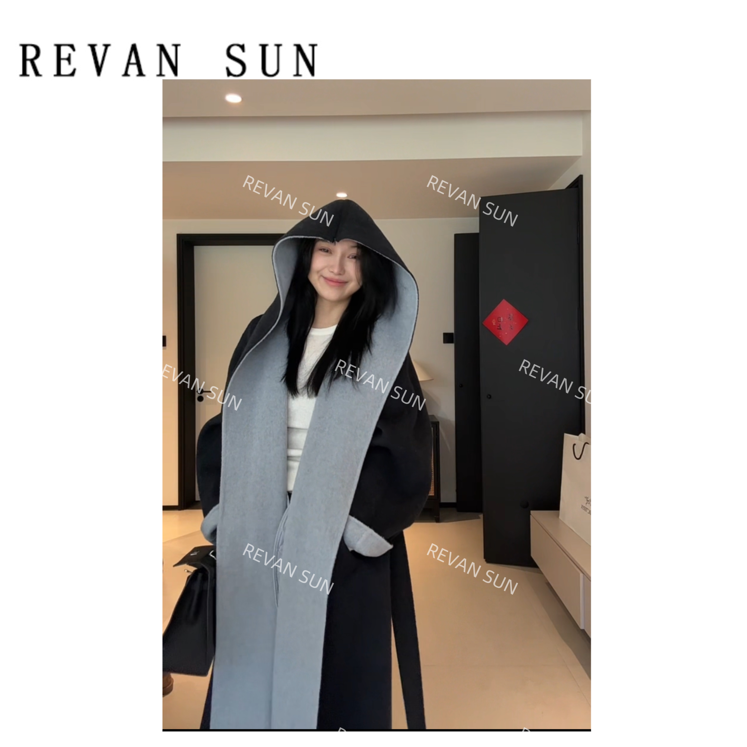 REVANSUN-大骨架穿搭 双色单面穿羊毛大衣S10010