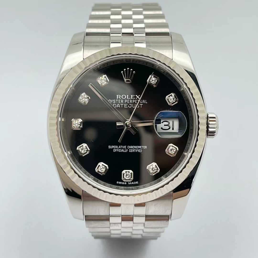 95新 Rolex/劳力士 日志型黑钻/单表/116234-J-63200黑电石/36mm