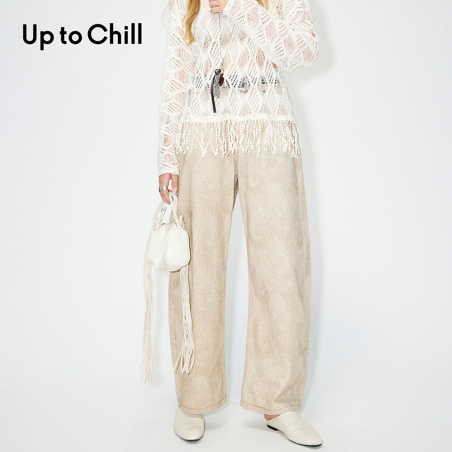 Up to Chill  时尚休闲复古宽松印花弯刀长裤CKWWW1K940