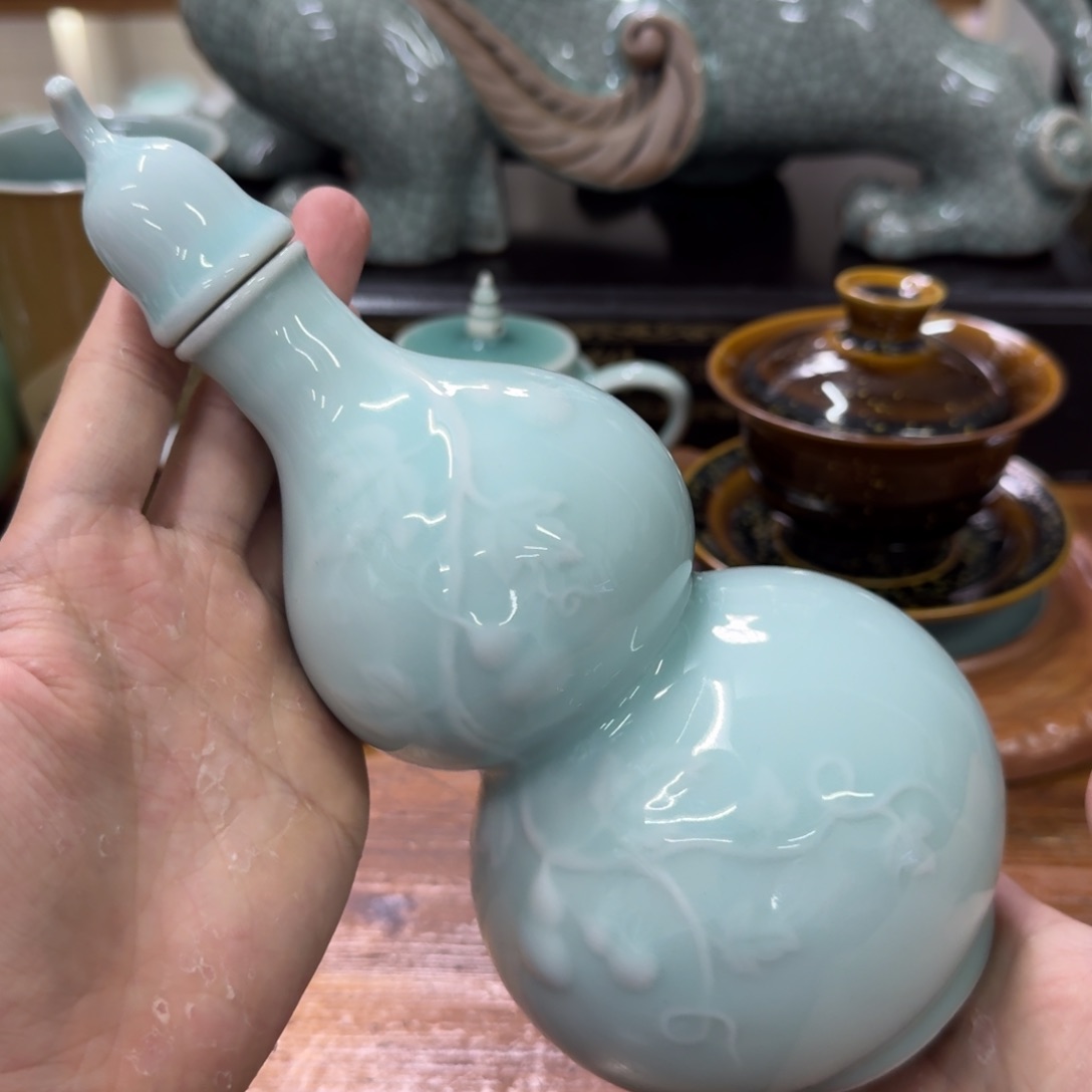 龙泉青瓷茶具微瑕7644