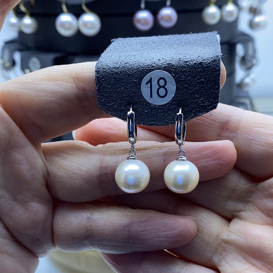 淡水珍珠耳饰银S925镶嵌