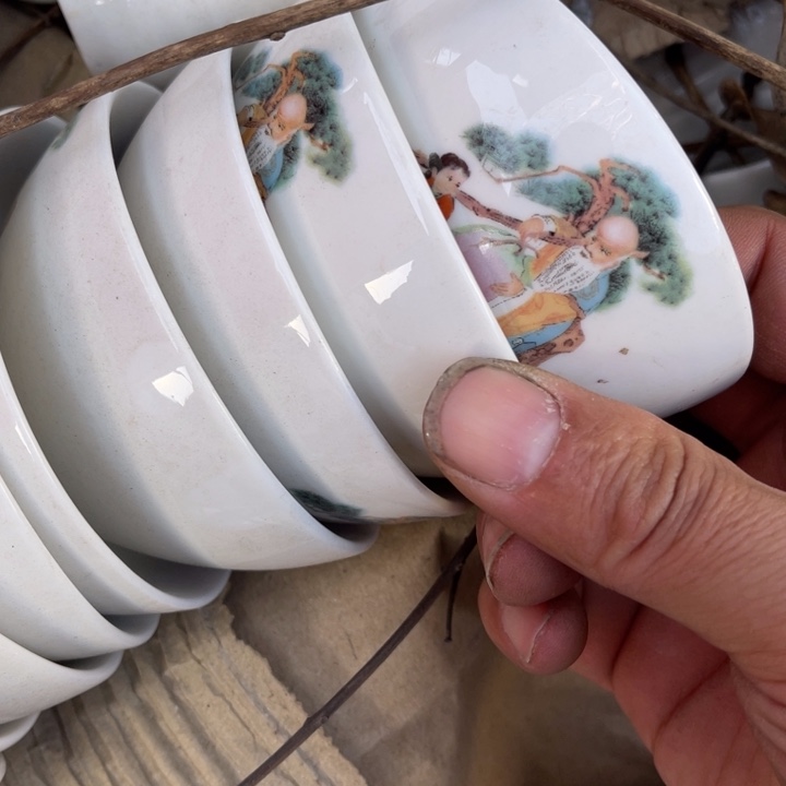 瓷其他老寿星小茶园4个