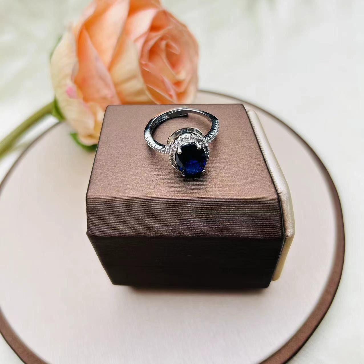 戒指 【尚美高端】灿蓝星辰蓝色戒指 JH 6672