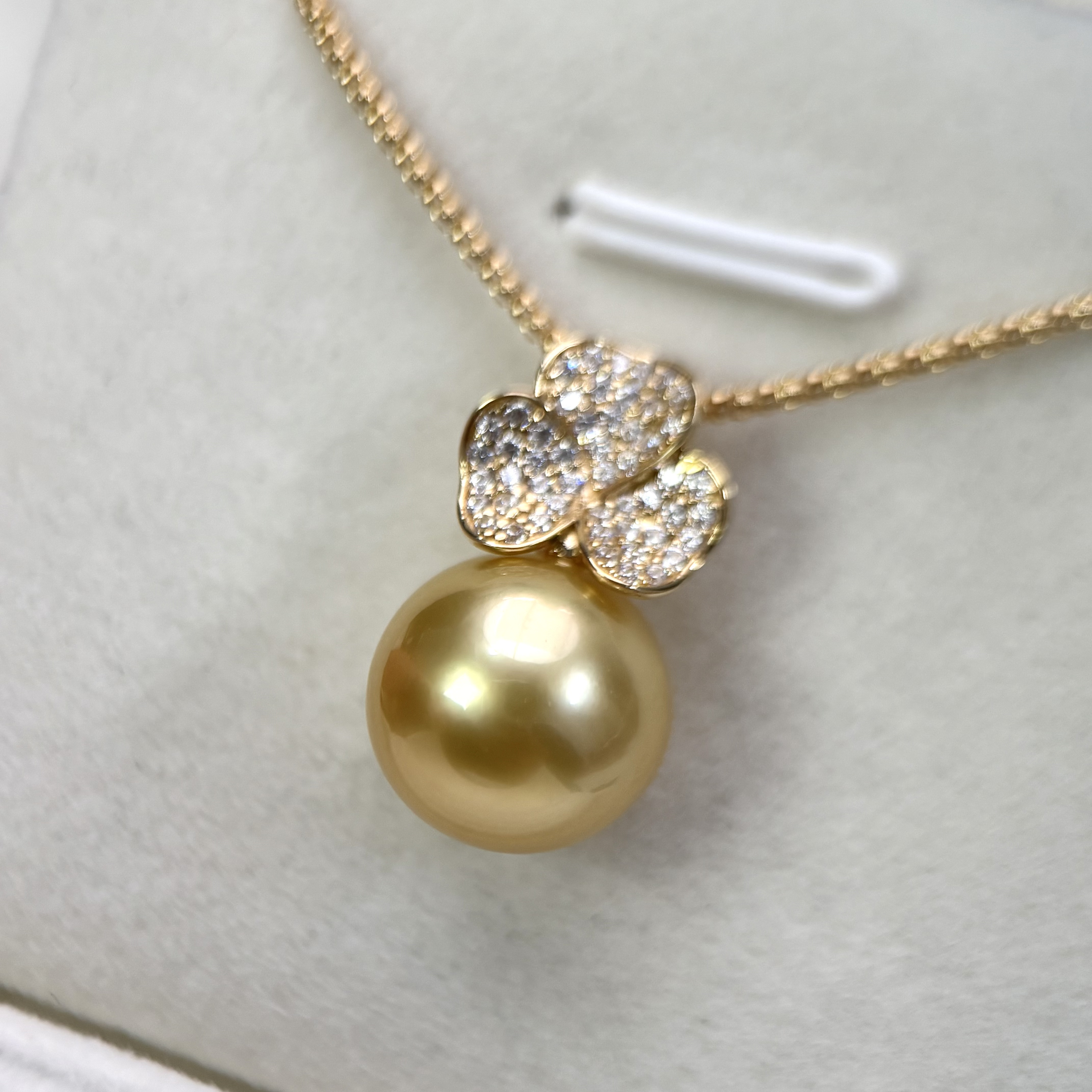 【繁花】12-13mm浓茶金金珠吊坠海水珍珠简约大方小众设计优雅高级