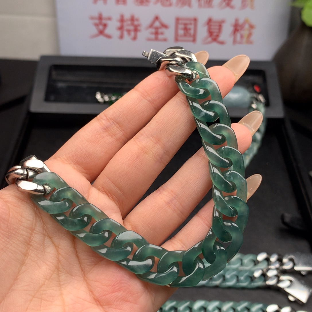 漂***泊翡翠未镶嵌手链00006