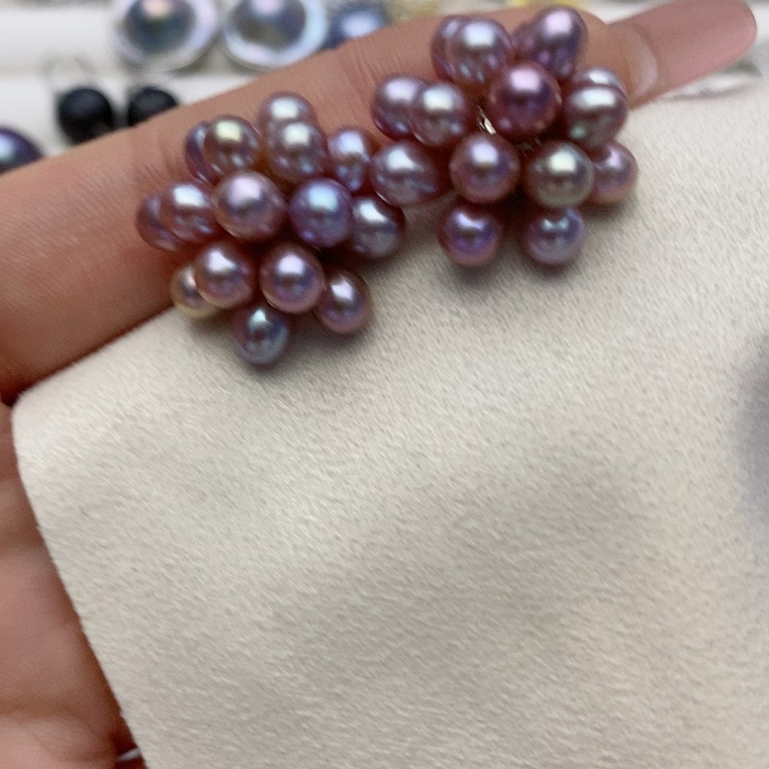 【闪购商品】银S925镶嵌淡水珍珠耳饰