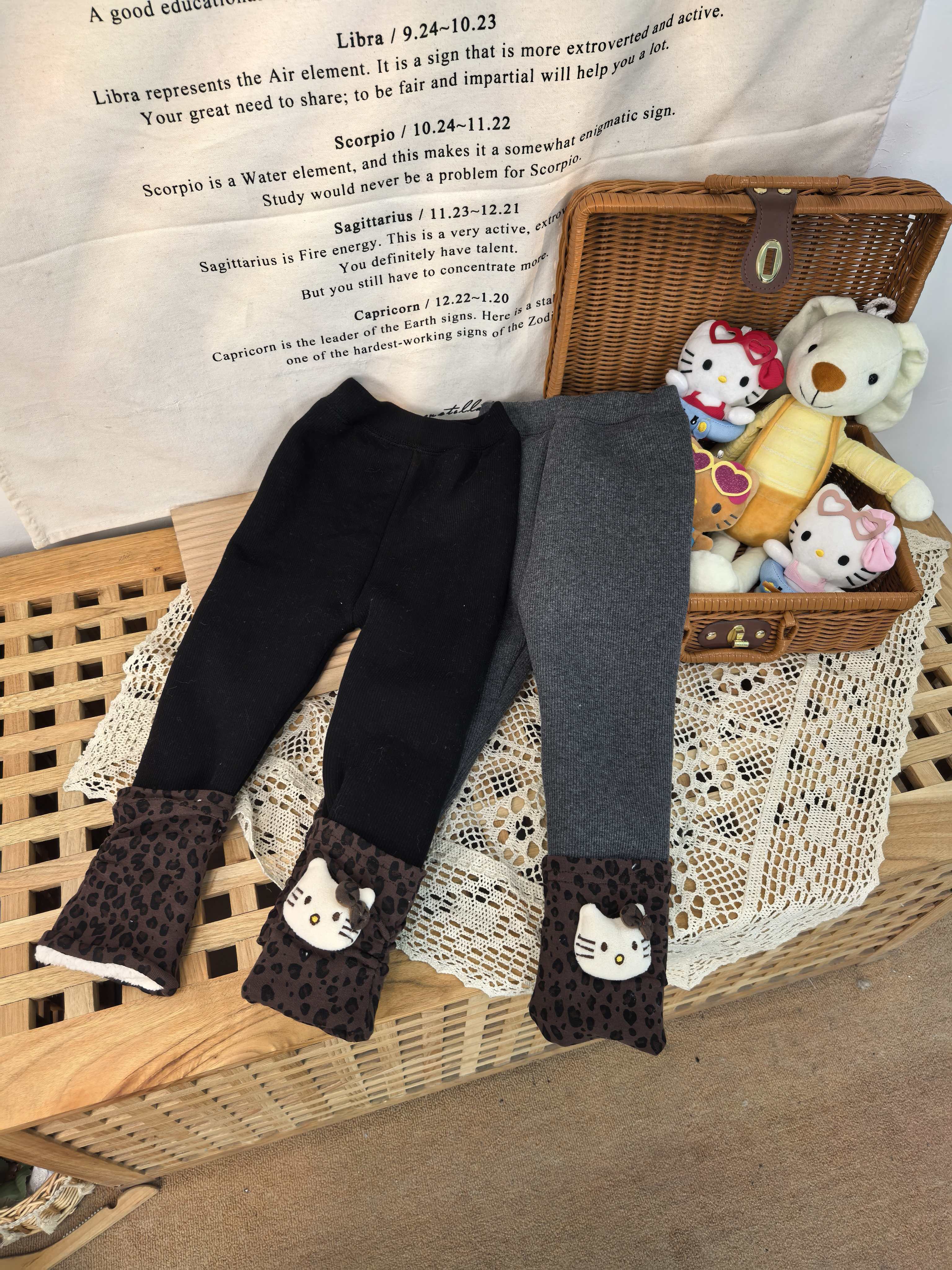 【新疆包邮】儿童加厚毛豹纹KT猫打底裤E308