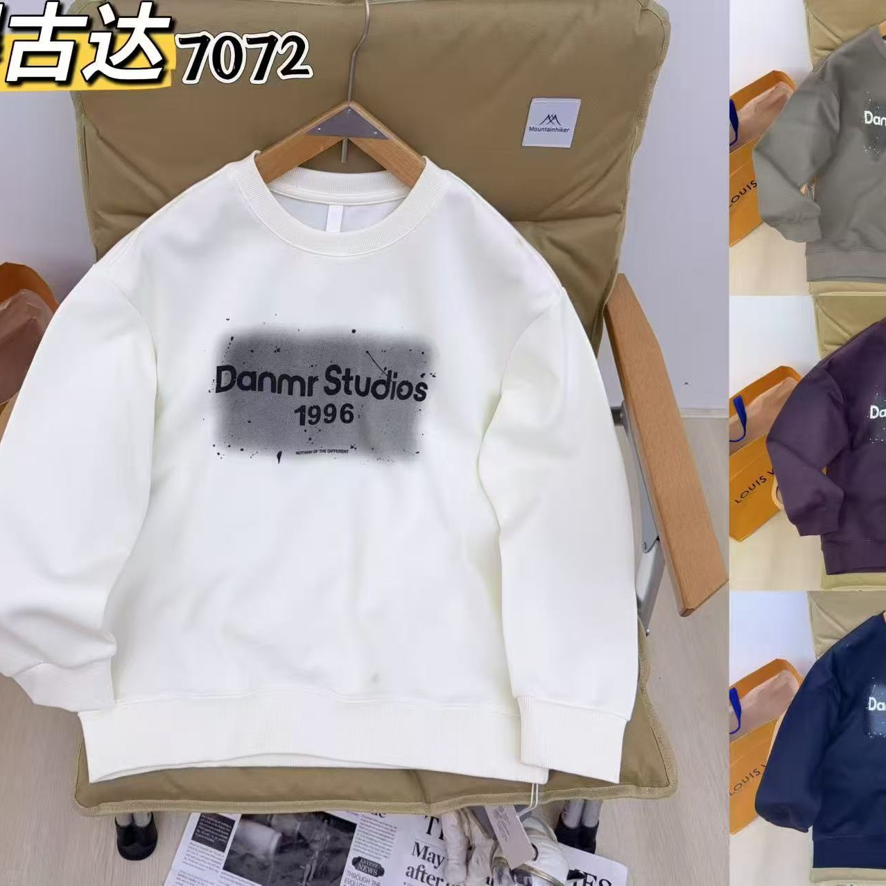 套头字母印花秋季休闲简约百搭卫衣7072
