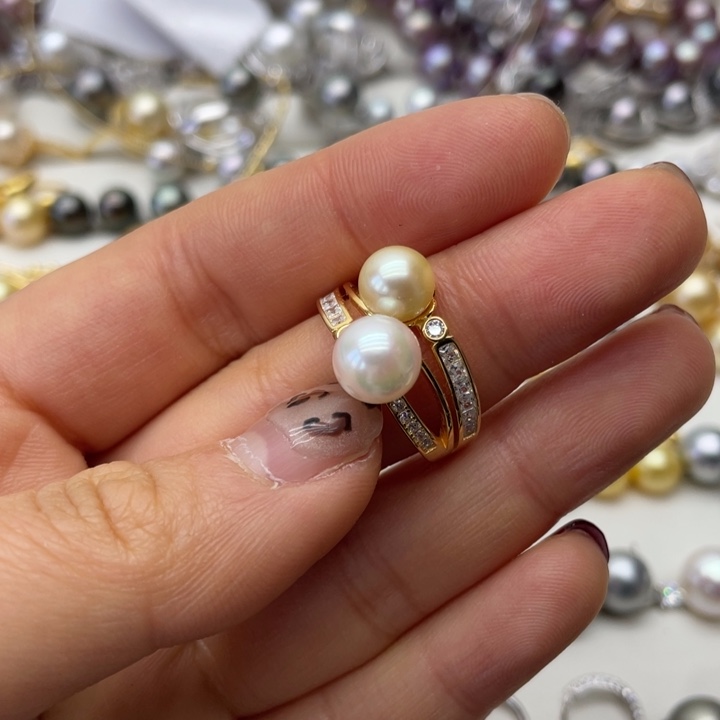 海水珍珠戒指银S925镶嵌