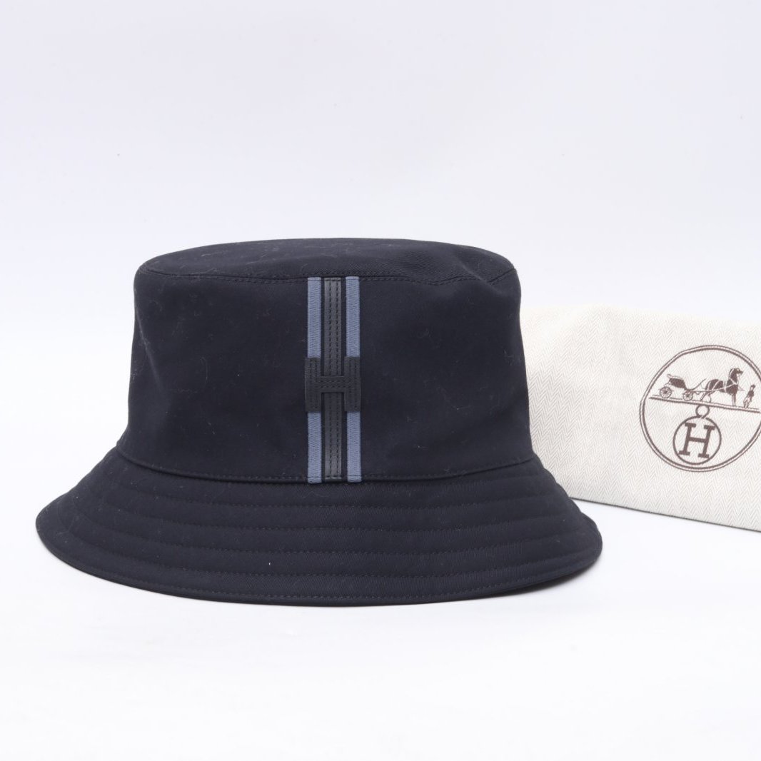 99新 Hermes/爱马仕 小花6枫 黑色 棉 帽子