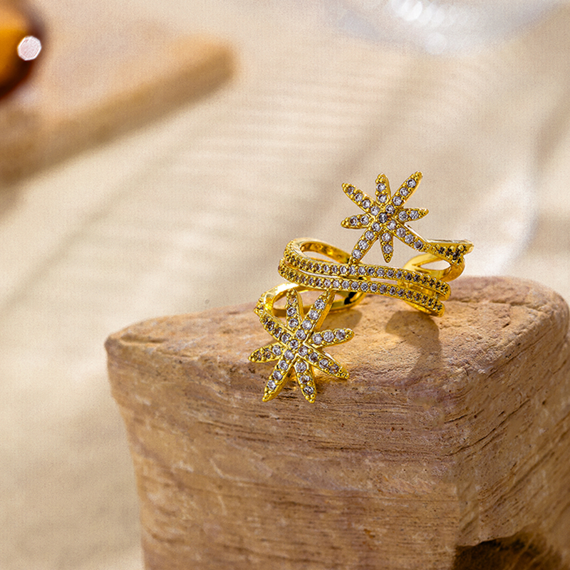 铜合金合成锆石戒指 小众k119戒指