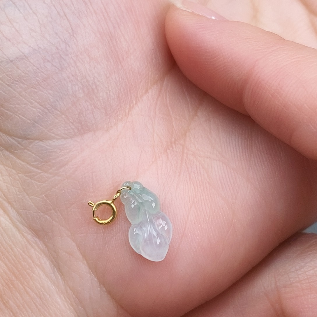 翡翠颈饰18K金镶嵌金鱼