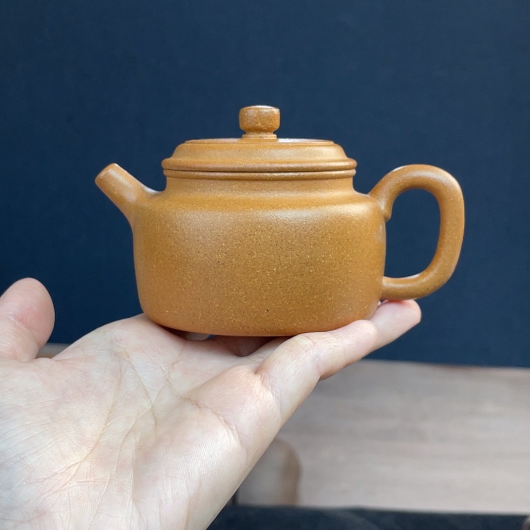 紫砂茶壶半手工老宕口黄金段德钟150cc