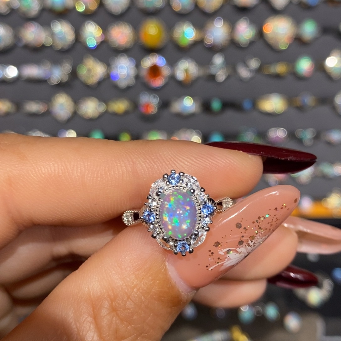 欧泊银S925镶嵌戒指