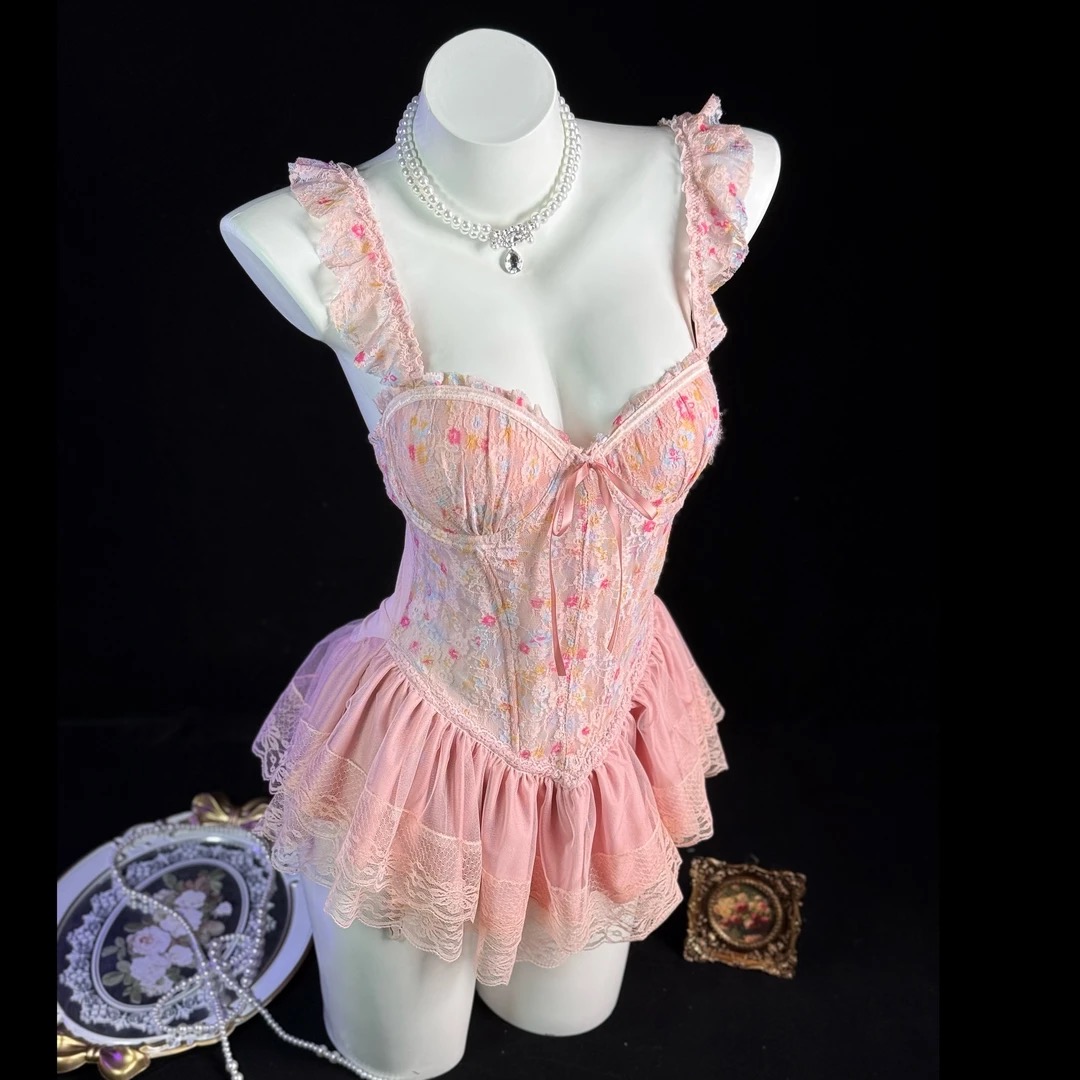 刘掰掰【碎花轻语 】气质夏季性感小众设计感睡衣居家服女时尚显瘦