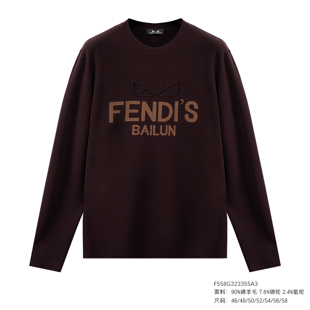 FENDILOR小怪兽25年秋冬款男士圆领毛衫F558G323355A