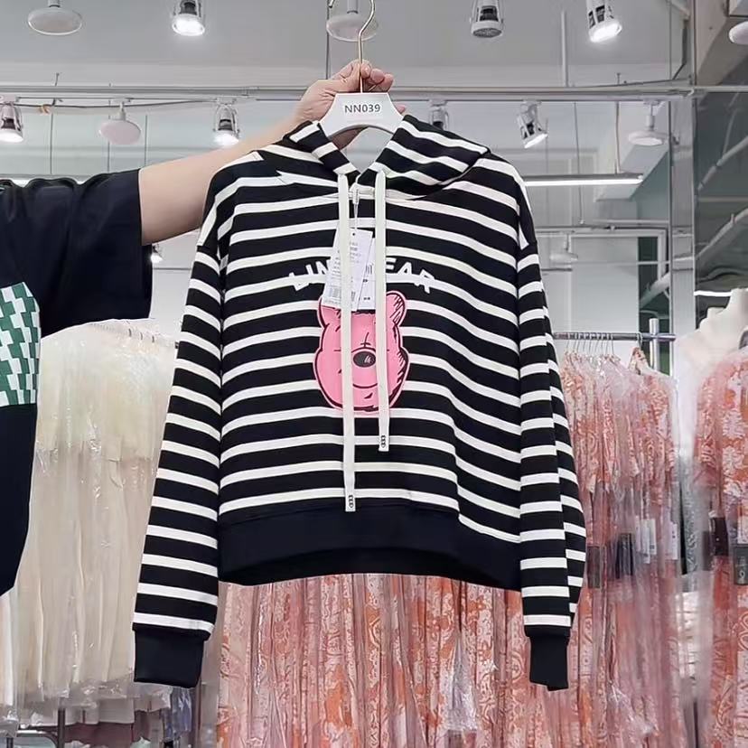 【YZ•衣系列】nn039-时尚女装设计感卫衣连帽长袖休闲百搭