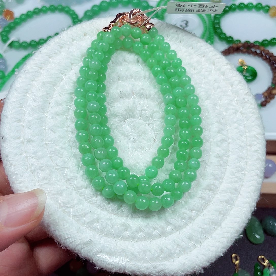 翡翠未镶嵌手链天然缅甸翡翠A货卡5.3