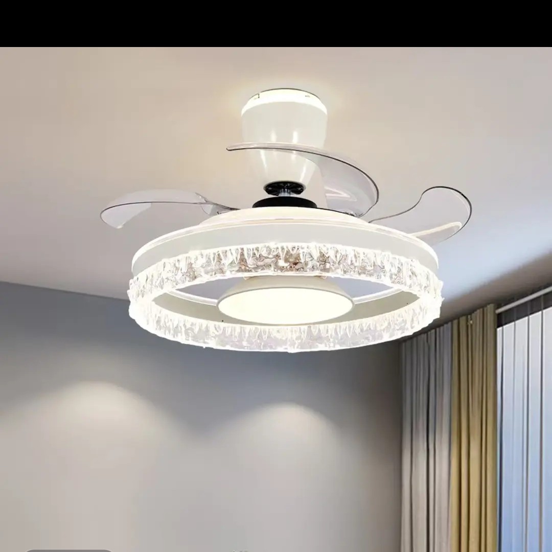 中山餐厅吸顶灯新款大气时尚豪华别墅圆形灯饰卧室吸顶客厅风扇灯