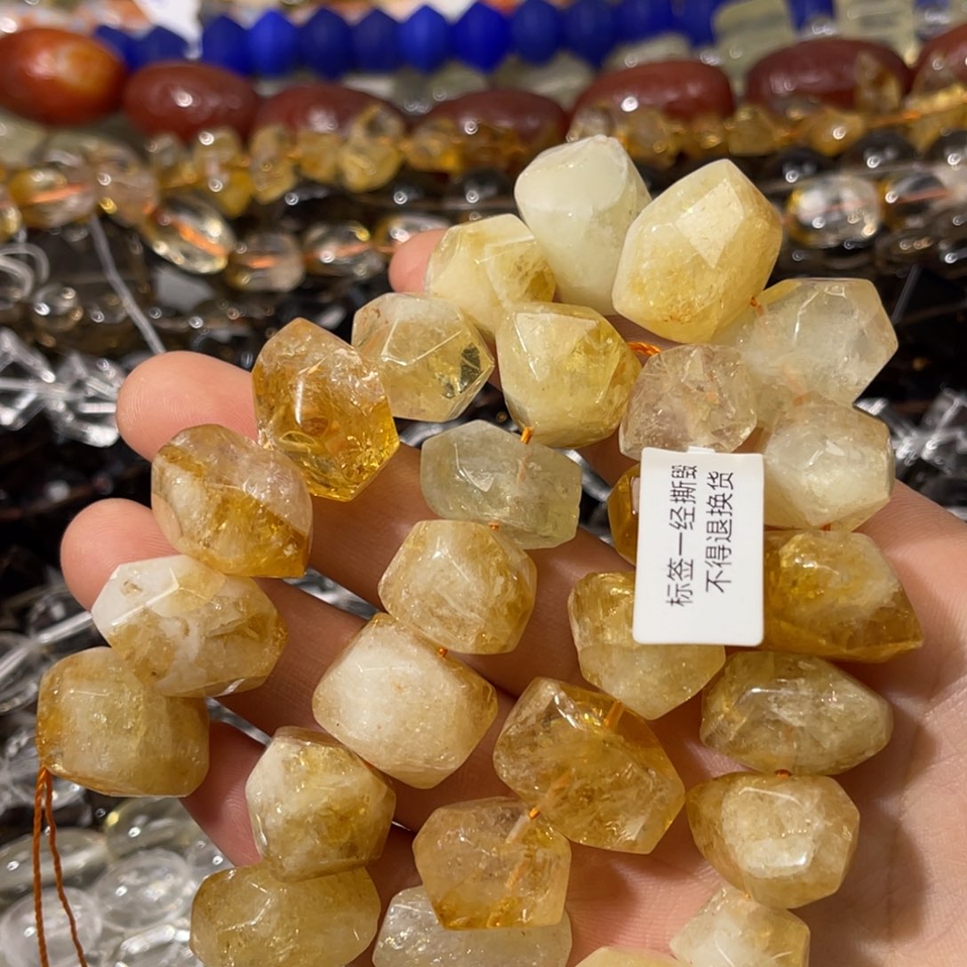 紫晶珠宝半成品银S925镶嵌黄水晶随行