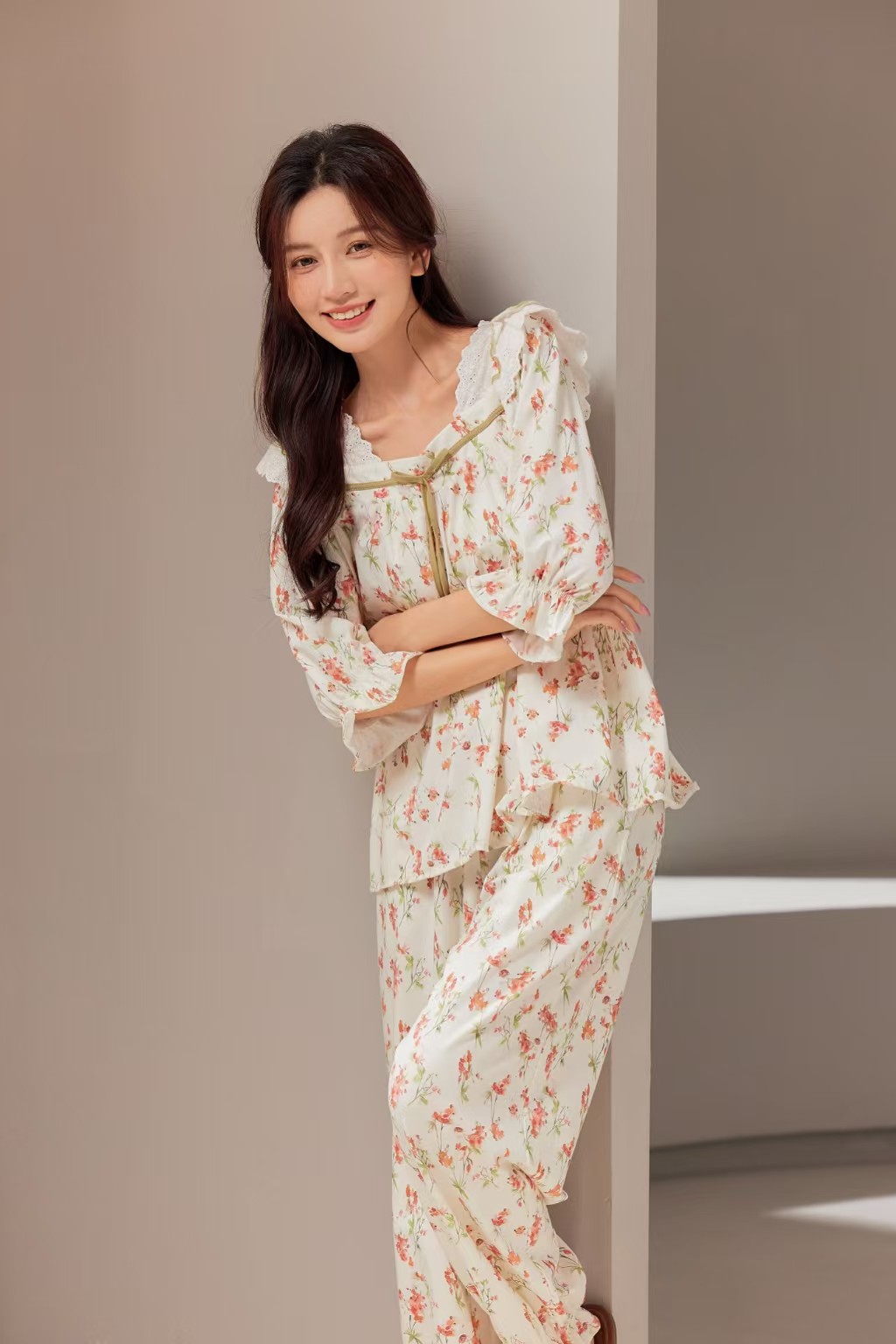 安可可鹿鹿安娜纯棉女轻奢外穿田园风家居服高品质暖气房睡衣套装