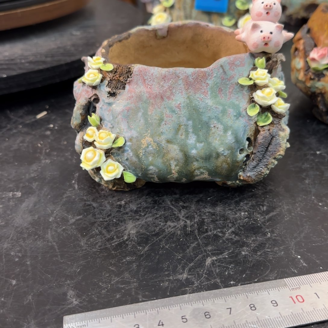 A***g本默花器麦饭石花盆